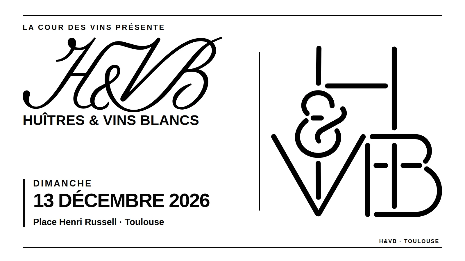 Bannière H&VB — dimanche 13 décembre 2026 — place Henri Russell, Toulouse