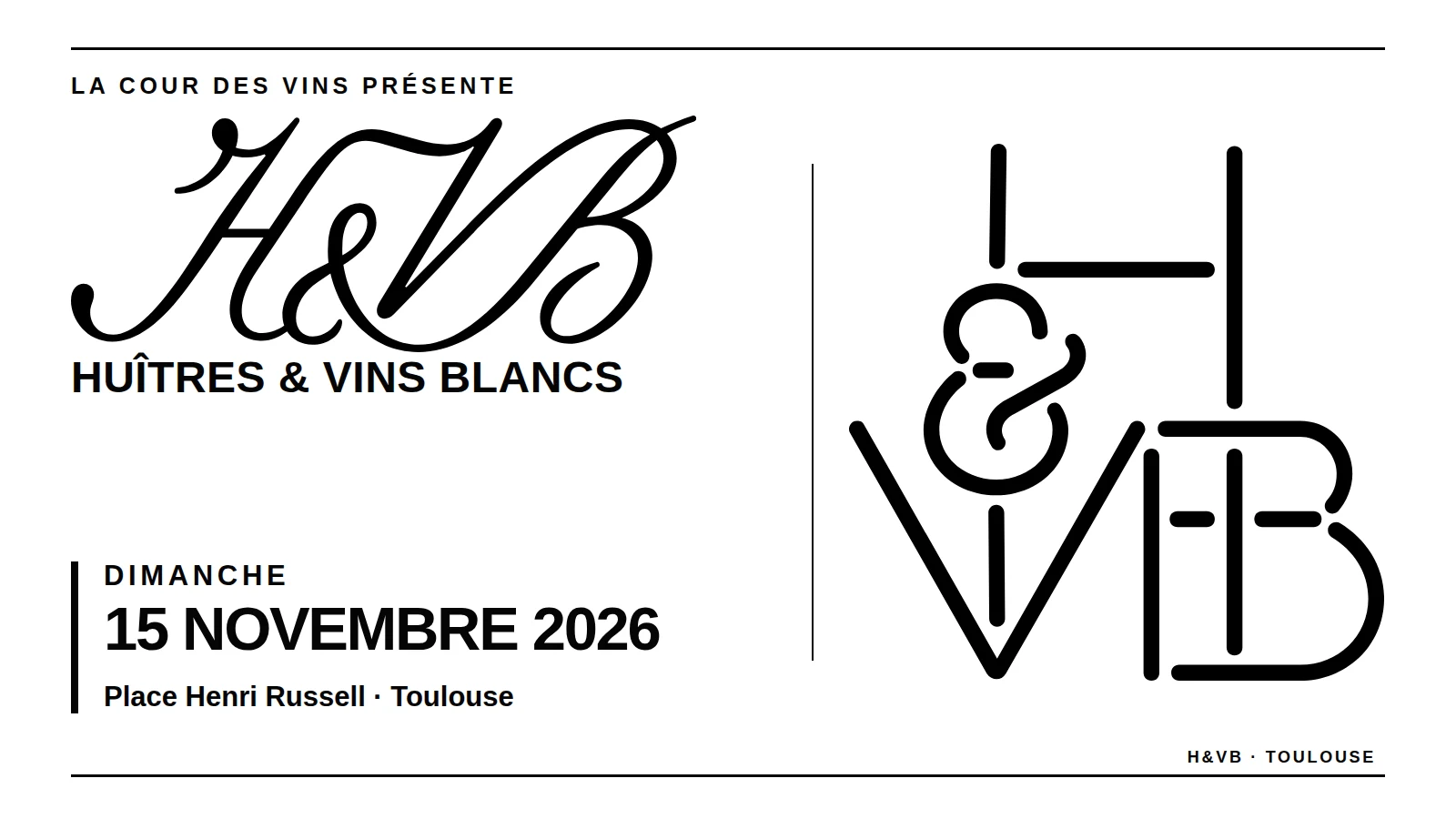 Bannière H&VB — dimanche 15 novembre 2026 — place Henri Russell, Toulouse